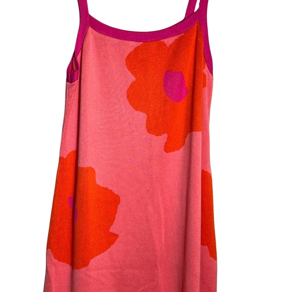 Free Assembly Women's XL Floral Print Knit Sleeveless Midi Tank Dress Pink - Picture 2 of 8